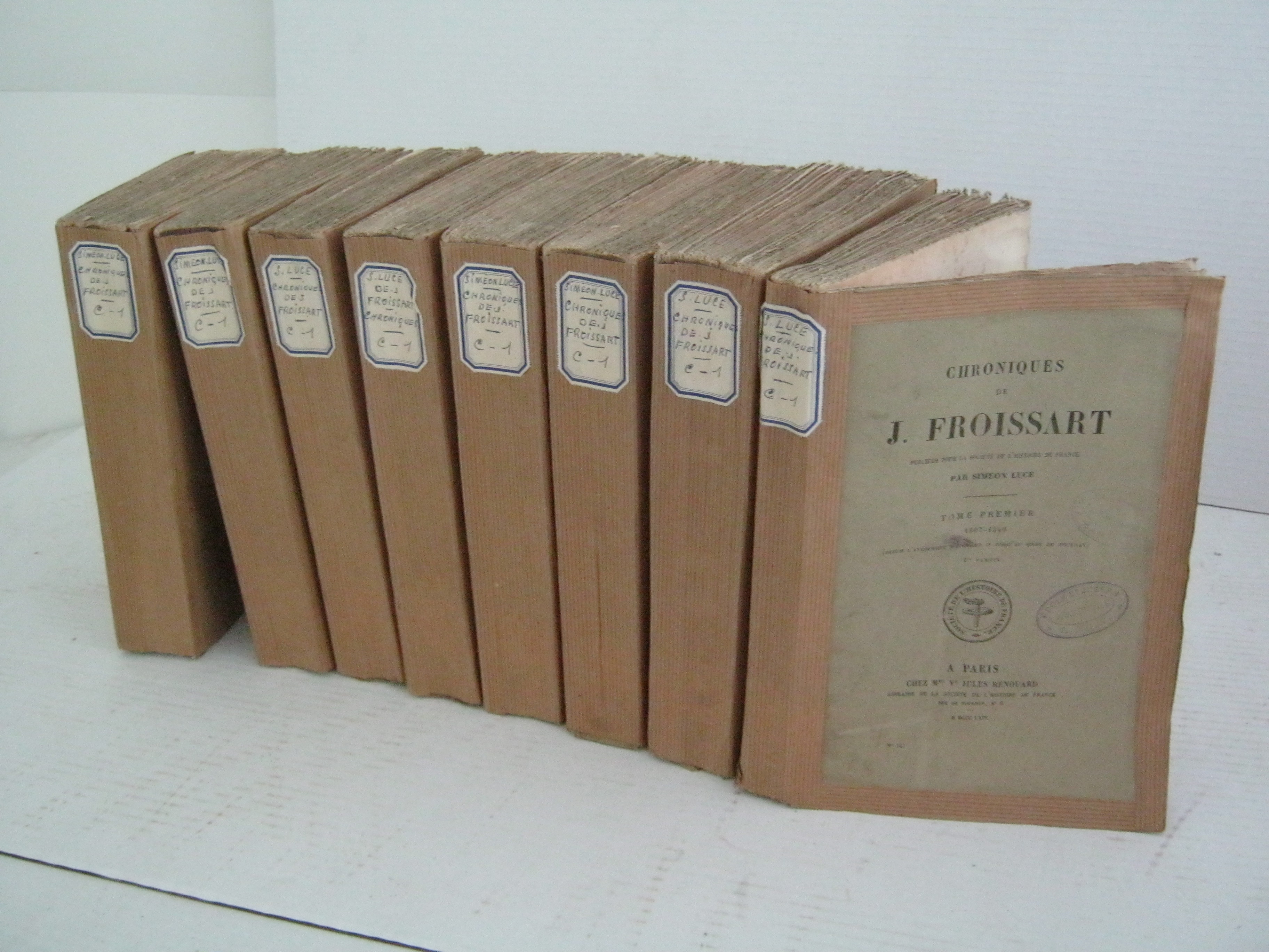 CHRONIQUES DE JEAN FROISSART. TOMES 1  7, en 8 VOLUMES.