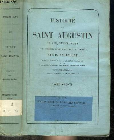 HISTOIRE DE SAINT AUGUSTIN - TOME SECOND