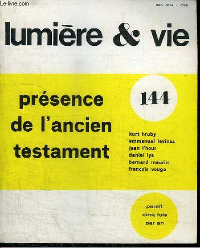 LUMIERE ET VIE N144 - PRESENCE DE L'ANCIEN TESTAMENT