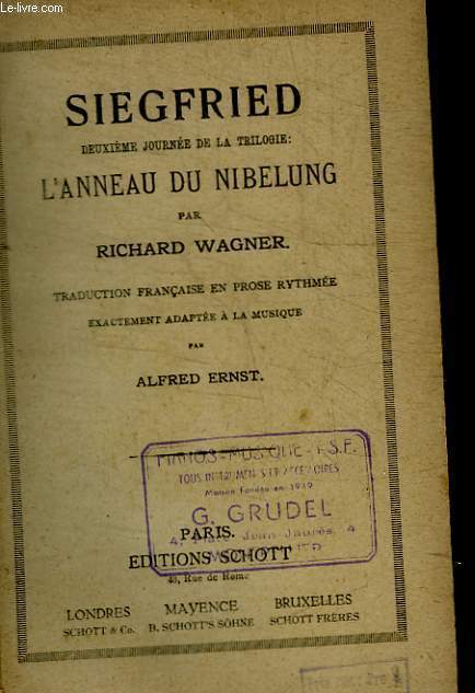 SIEGFRIED L ANNEAU DU NIBELUNG