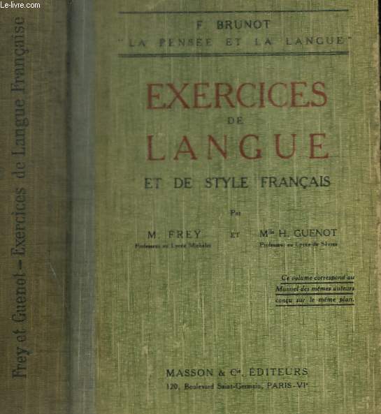 EXERCICES DE LANGUE ET DU STYLE FRANCAIS