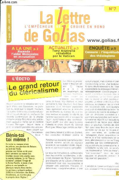 LA LETTRE DE GOLIAS - N 7 - JUILLET 2007 -