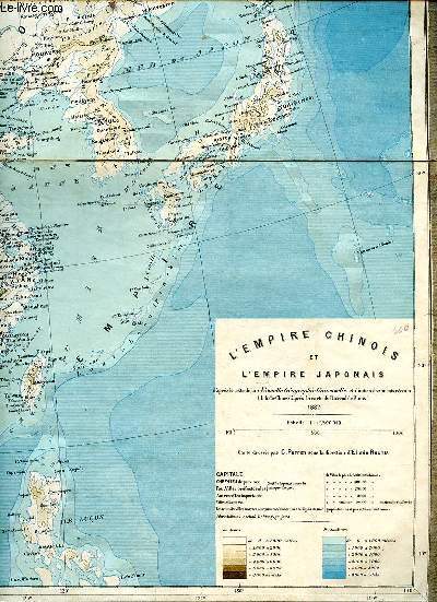 Carte gographique de l'empire chinois et l'empire japonais en 1882