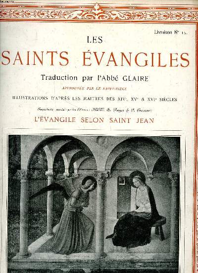Les Saints vangiles Livraison N 15 L'vangile selon Saint Jean