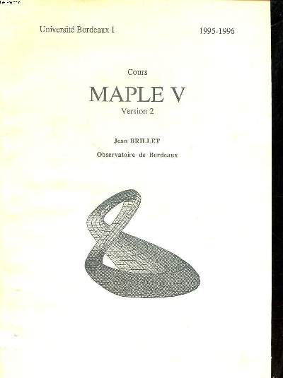 Cours Maple V Version 2