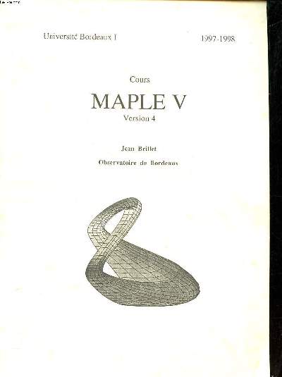Cours Maple V Version 4