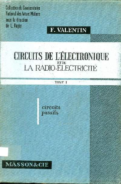 Circuits de l'lectronique et de la radio-lectricit Tome 1: circuits passifs Collection du conservatoire national des arts et mtiers.