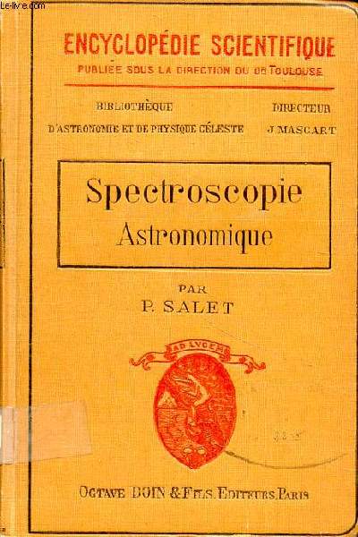 Spectroscopie astronomique Collection encyclopdie scientifique