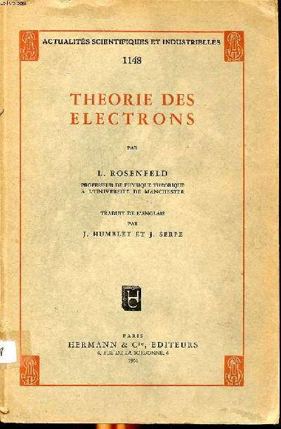 Thorie des lectrons Collection Actualits scientifiques et industrielles N1148