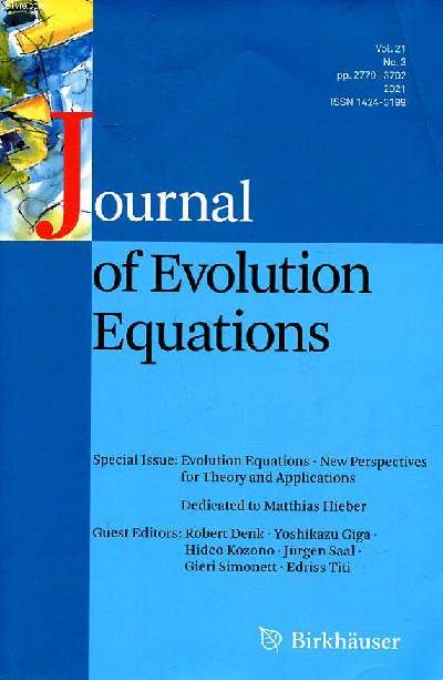 Journal of evolution equations Vol.21 N3