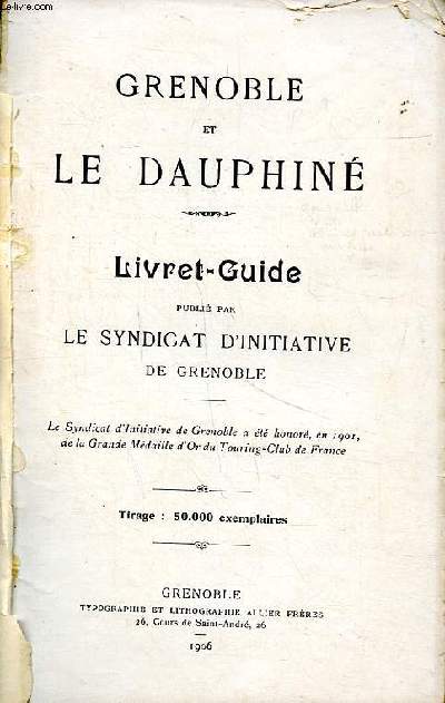Grenoble et le dauphin Livret Guide
