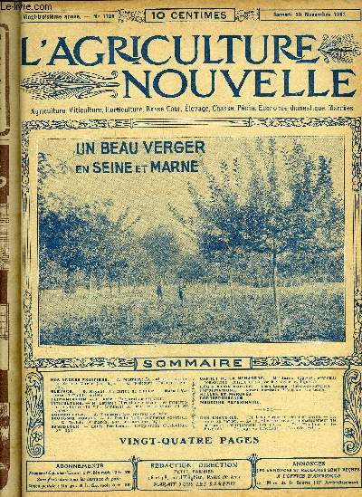 L'AGRICULTURE NOUVELLE N 1180 - NOS ARBRES FRUITIERS.