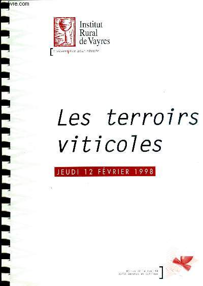 INSTITUT RURAL DE VAYRES - LES TERROIRS VITICOLES JEUDI 12 FEVRIER 1998.
