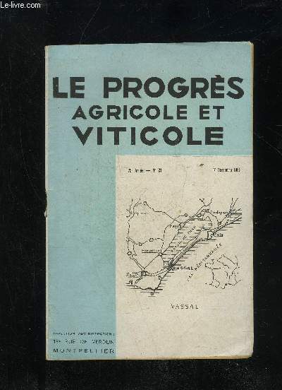 LE PROGRES AGRICOLE ET VITICOLE 75EME ANNEE N23 1958