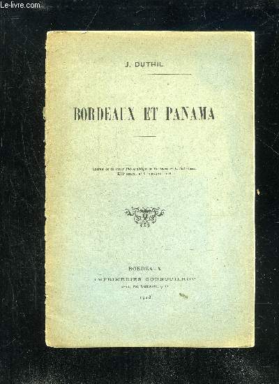 BORDEAUX ET PANAMA