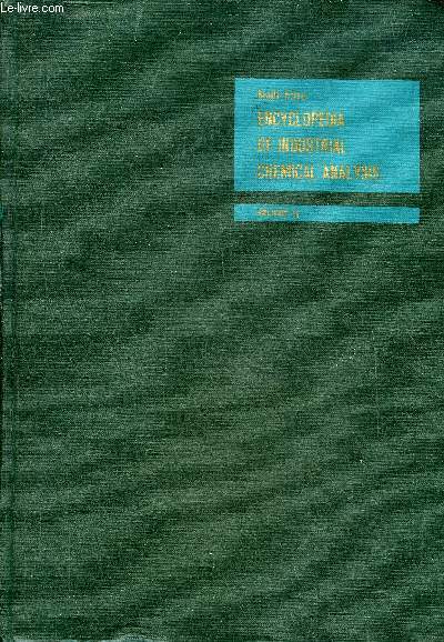 ENCYCLOPEDIA OF INDUSTRIAL CHEMICAL ANALYSIS - VOLUME 14 : GOLD TO IODINE.