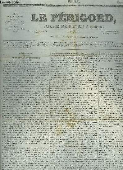 LE PERIGORD JOURNAL DES INTERETS NATIONAUX ET PROVINCIAUX N21 ANNEE 1843 -