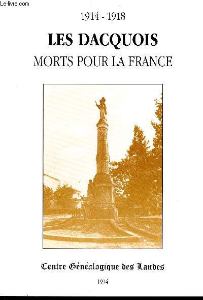 1914-1918, Les Dacquois morts pour la France.