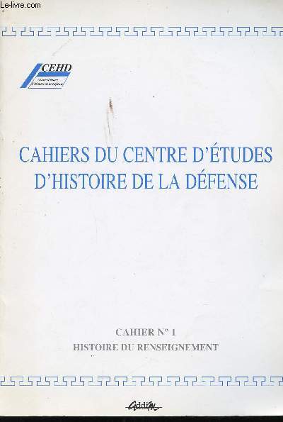 Cahier N 1. Histoire du Renseignement.