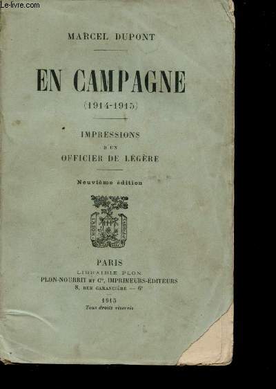 En Campagne (1914-1915). Impressions d'un Officier de lgre.