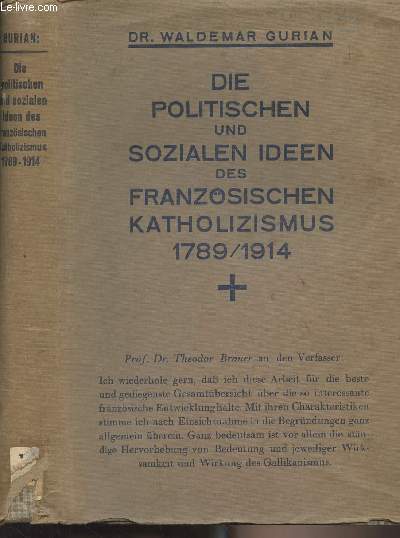 Die politischen und sozialen ideen des franzsischen katholizismus 1789/1914