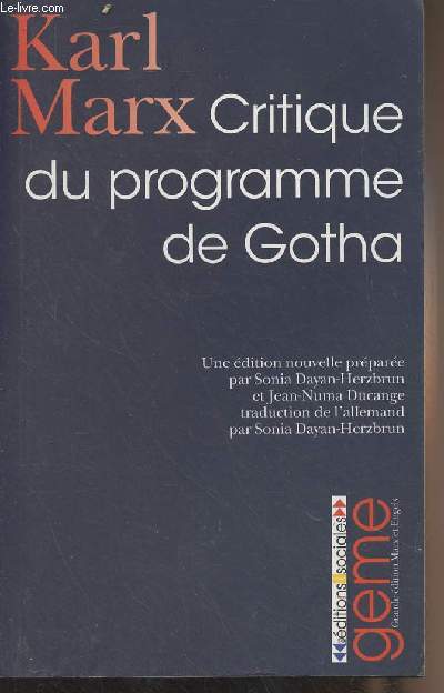Critique du programme de Gotha - Collection 
