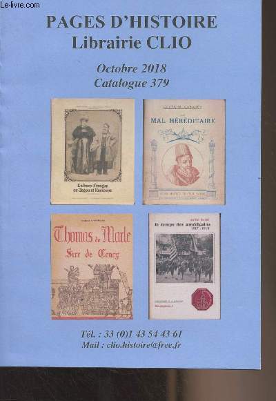 Pages d'Histoire - Catalogue 379, octobre 2018