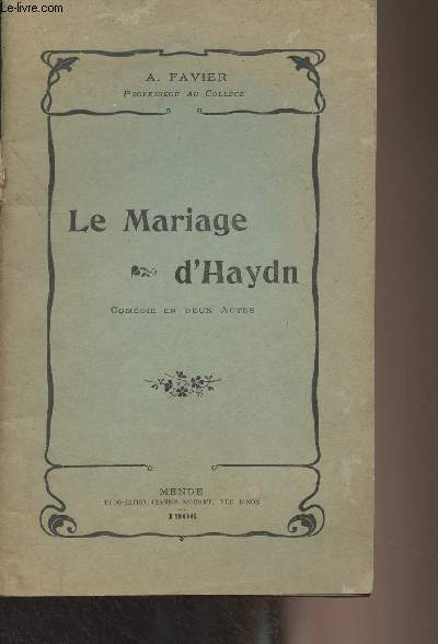 Le mariage d'Haydn, comdie en deux actes