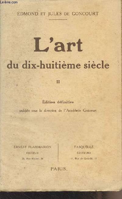 L'art du dix-huitime sicle - II - Greuze - Les Saint-Aubin - Gravelot - Cochin - Edition dfinitive