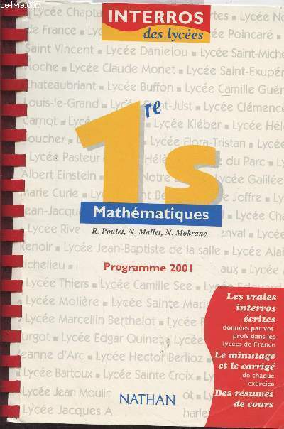 Mathmatiques, 1re S - 