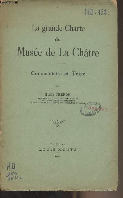 La grande Charte du Muse de La Chtre - Commentaire et texte