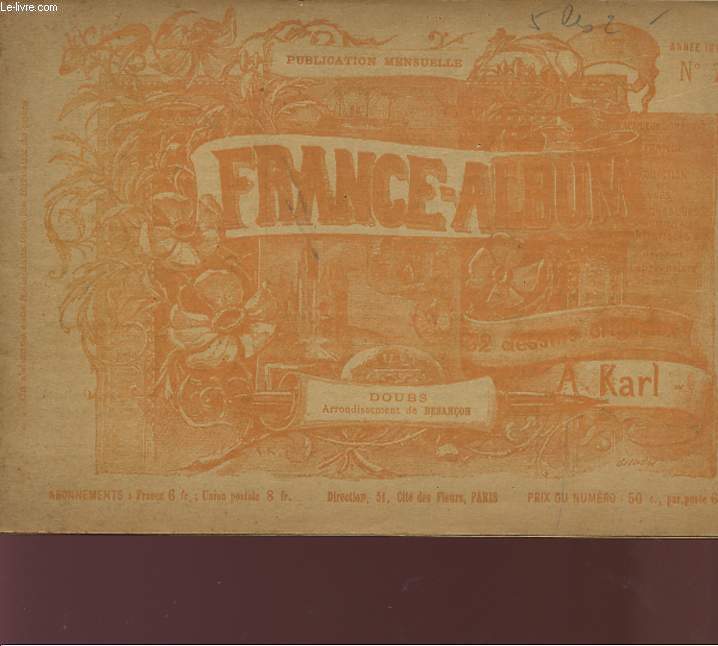 FRANCE-ALBUM - DOUBS, ARRONDISSEMENT DE BESANCON ANNEE 1893 N7.
