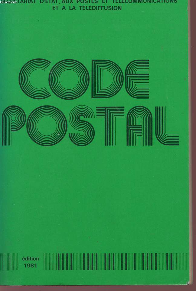 CODE POSTAL - EDITIONS 1981.
