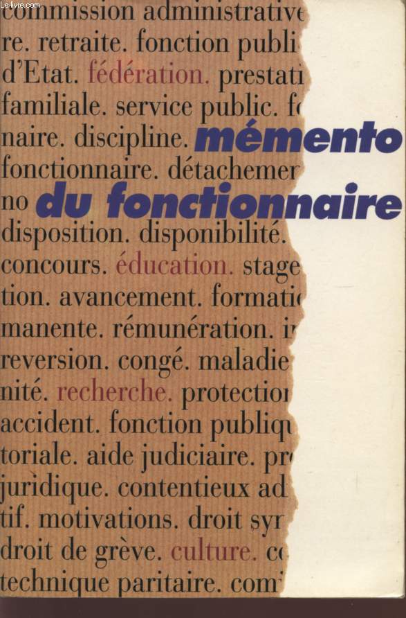 MEMENTO DU FONCTIONNAIRE - 1993 / 1994 - 5 EDITION.