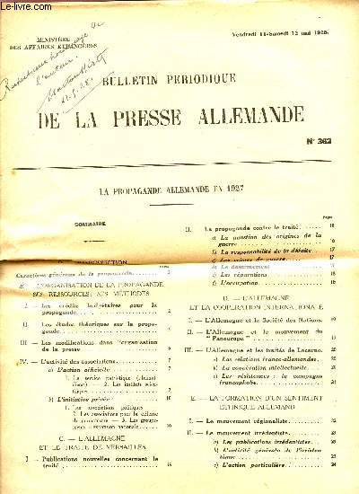 BULLETIN PERIODIQUE DE LA PRESSE ALLEMANDE - N362 / 11 ET 12 MAI 1928.