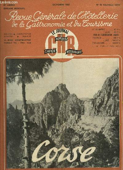 REVUE OFFICELLE DE L'HOTELLERIE DE LA GASTRONOMIE ET DU TOURISME / 41 me ANNEE / OCTOBRE 1950 / N63.
