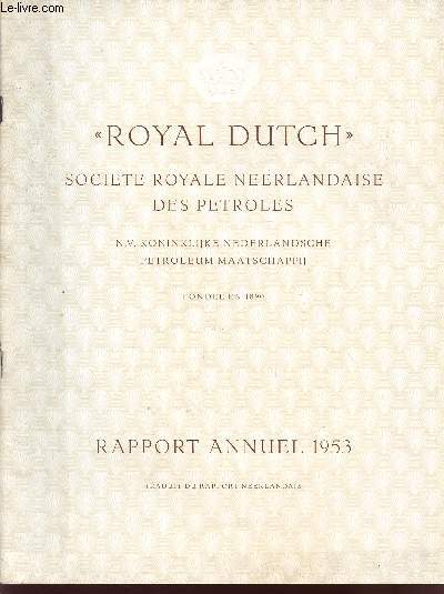 ROYAL DUTCH / RAPPORT 1953.