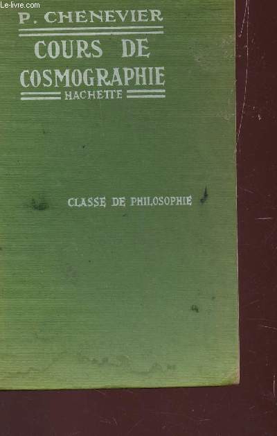 COURS DE COSMOGRAPHIE - CLASSE DE PHILOSOPHIE.
