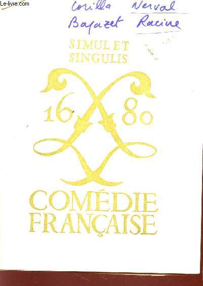 AGENDA DE LA COMEDIE FRANCAISE - saison 1965-1966.