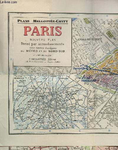 PLANS MELLOTTEE-CONTY : PARIS : METRO - NORD SUD.
