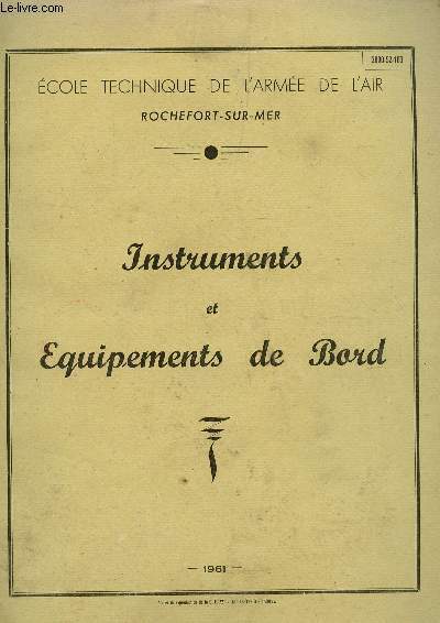 INSTRUMENTS ET EQUIPEMENTS DE BORD (2800-52-103).