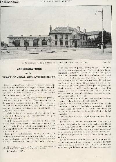 LA CONSTRUCTION MODERNE - N1 - 3 OCTOBRE 1926 / CONSIDERATIONS SUR LE TRACE GENERAL DES LOTISSEMENTS - LE GROUPE SCOLAIRE DE LA CITE JARDIN DE SURESNES - ETC...