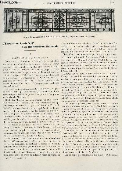 LA CONSTRUCTION MODERNE - N22 - 27 FEVRIER 1927 / L'EXPOSITION LOUIS XIV A LA BIBLIOTHEQUE NATIONALE - L'EGLISE D'HINGES (PAS DE CALAIS) - SALON DES INDEPENDANTS ....