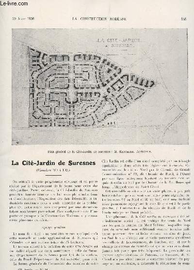 LA CONSTRUCTION MODERNE : 41 ANNEE - FASCICULE N48 - 20 AOUT 1926 / LA CITE JARDIN DE SURESNES - EXPOSITION INTERNATIONALE DE L'ASSOCIATION POUR L'AVANCEMENT DES SCIENCES.