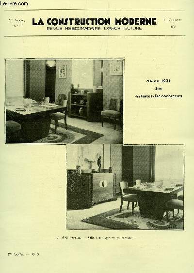 La construction moderne : 47e annee n°13 27 decembre 1931 / le ... Construction moderne en france