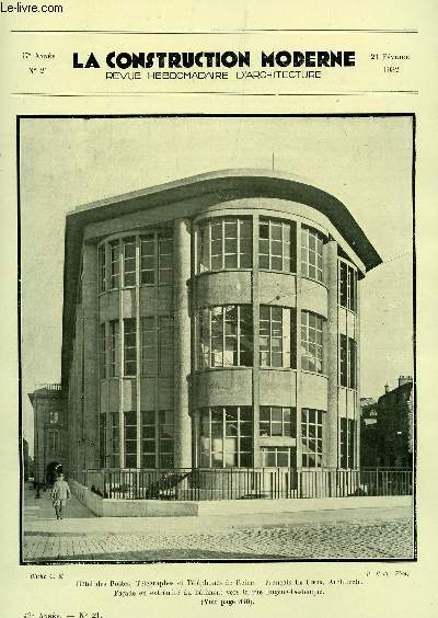 La construction moderne : 47e annee n°13 27 decembre 1931 / le ... Construction moderne en france