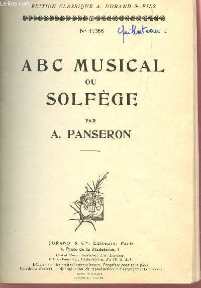 ABC MUSICAL OU SOLFEGE.