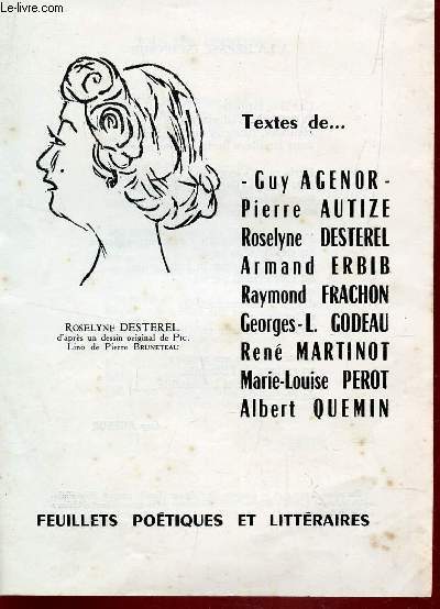 TEXTES DE GUY AGENOR - PIERRE AUTIZE - EOSELYNE DESTREREL - ARMAND ERBIB - R. FRACHON ... / N13 DES 