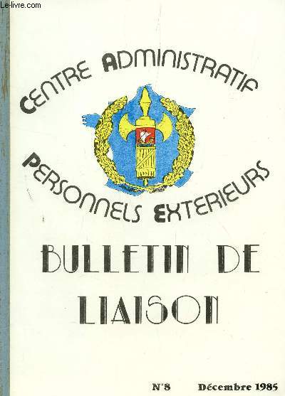 BULLETIN DE LIAISON N8 - DECEMBRE 1985.