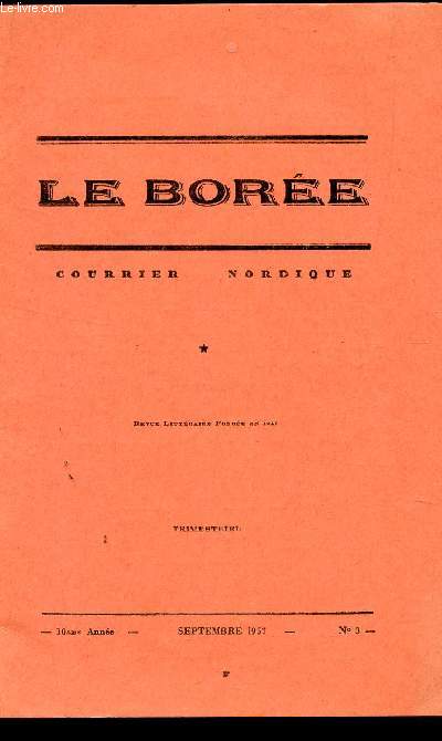 LE BOREE, COURRIER NORDIQUE / 10e ANNEE - SEPTEMBRE 1957 - N3 / CONCOURS 